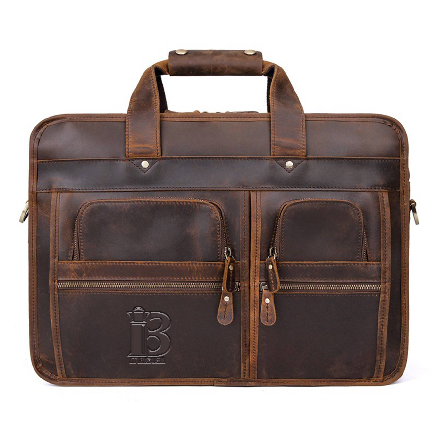 Leather Briefcase for Men Laptop Bag Business Messenger 2