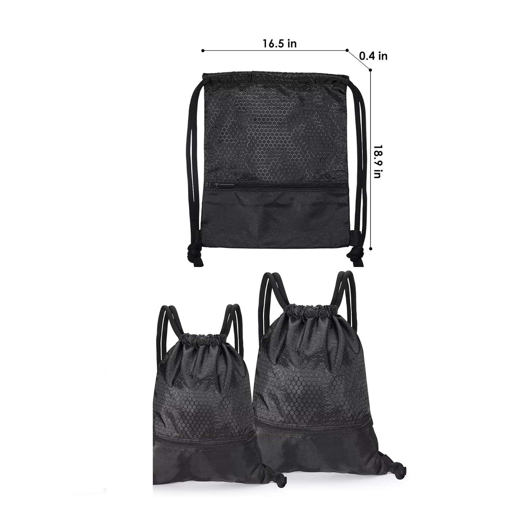 Sports Drawstring Zipper Backpack 8