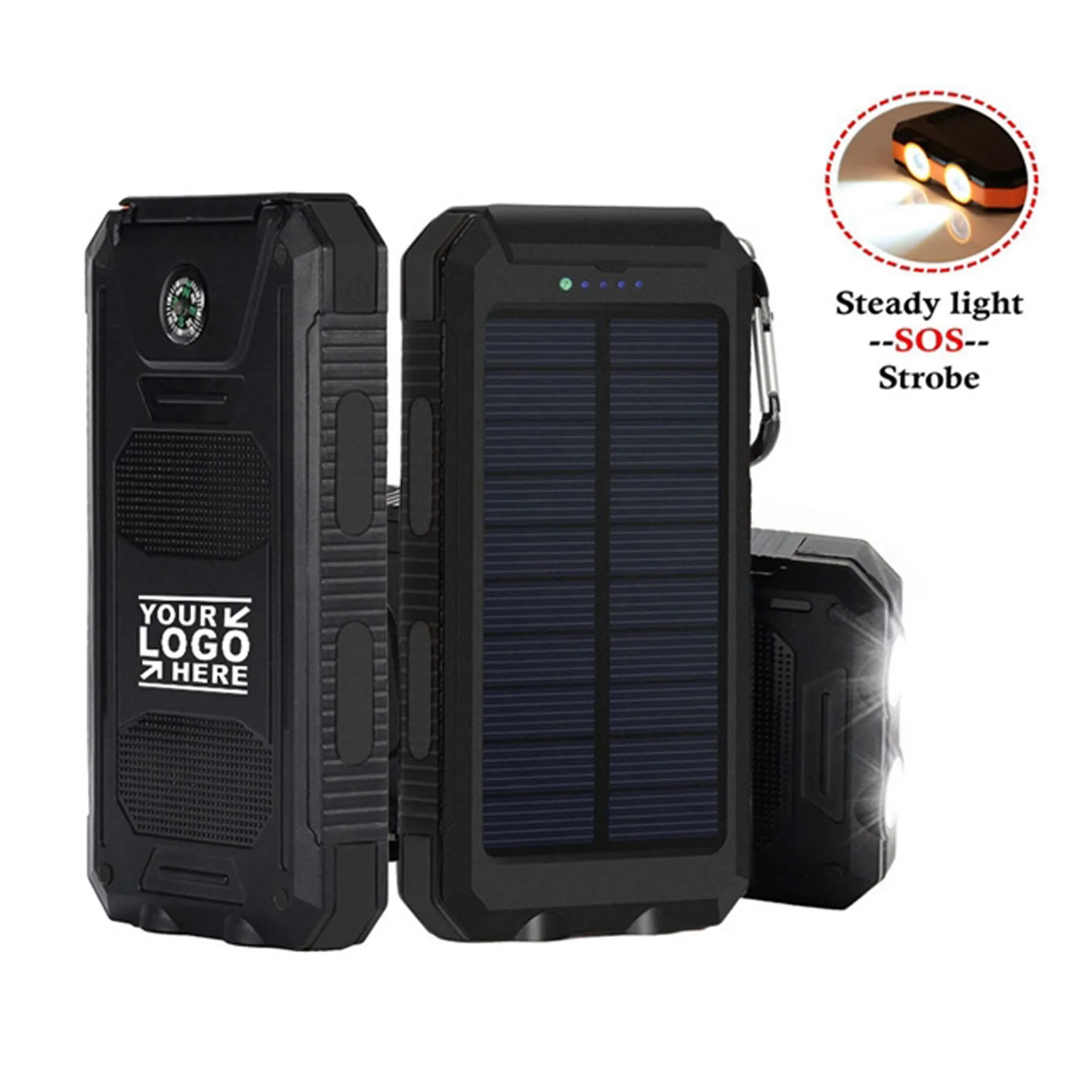 Stock Portable Solar Charger for Outdoor Camping-10000mAh 5