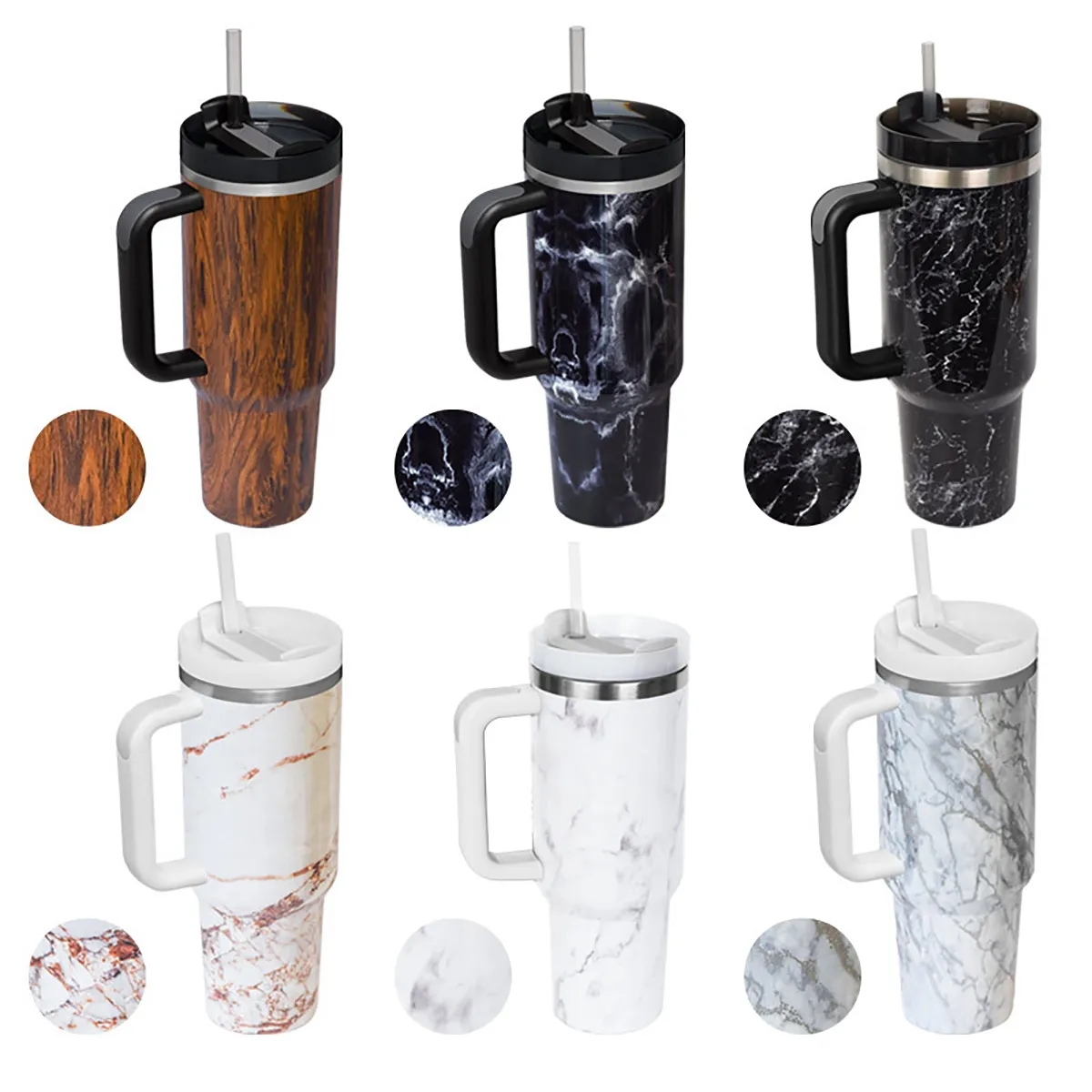 40oz Custom Travel Tumbler with Handle and Straw 5