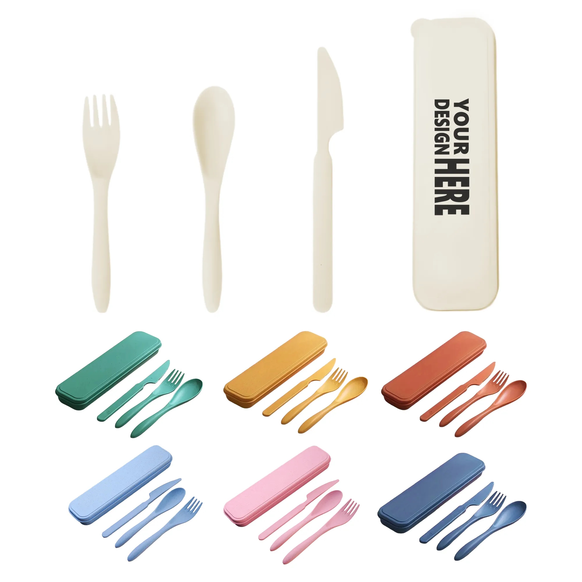 3 In 1 Wheat Straw Cutlery Set