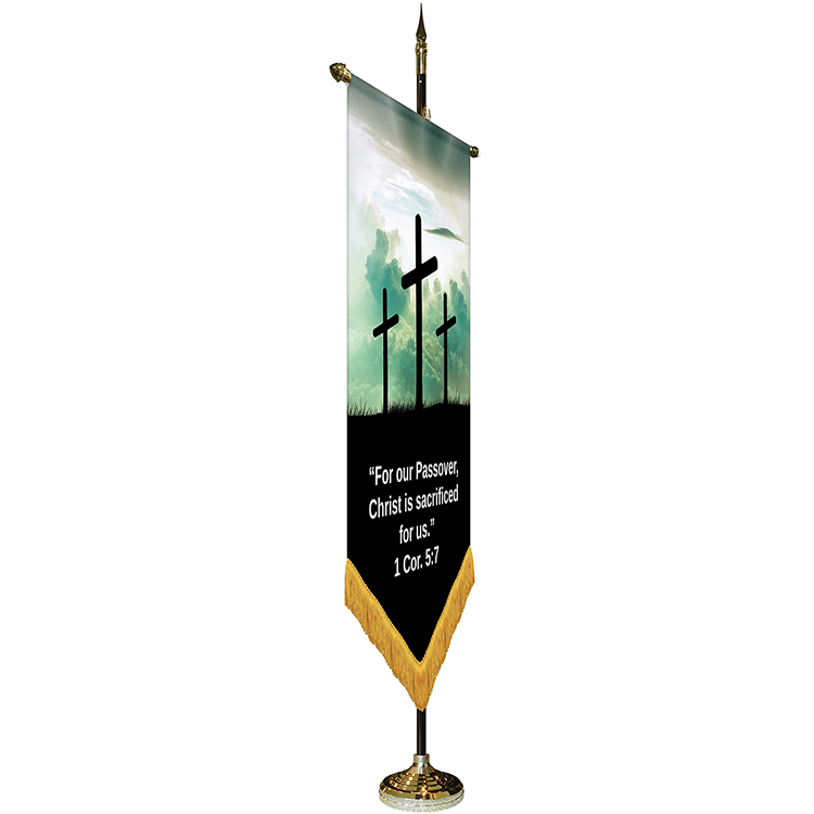 36" x 60" Premium Gonfalon 7' Kit / V-Cut / Fringe 4