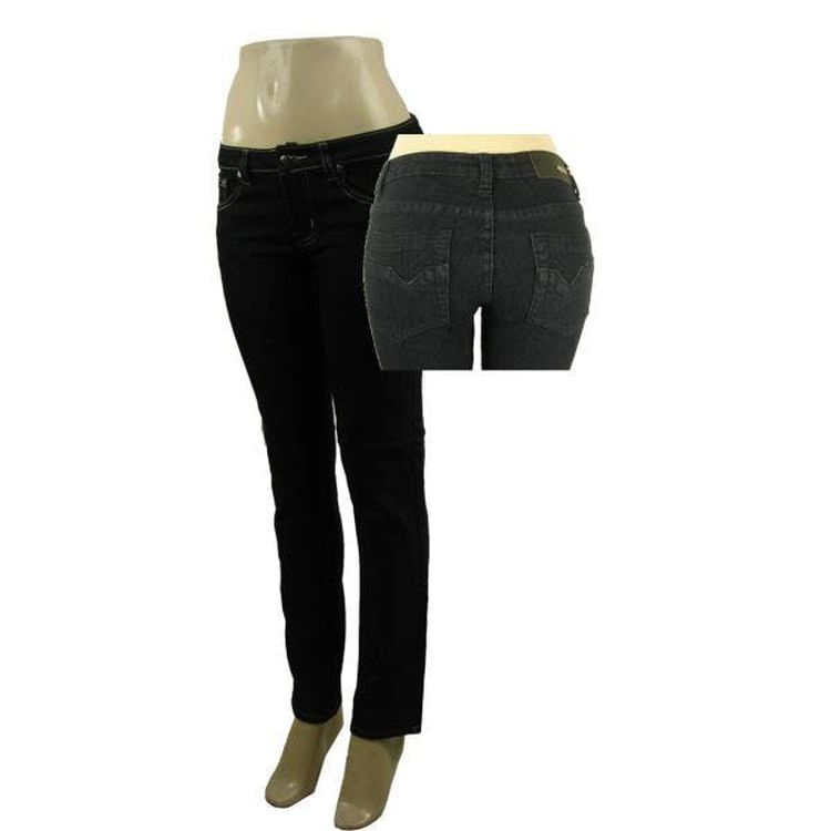 Women's Skinny Denim Jean Pants - Black Sizes 0-15 1