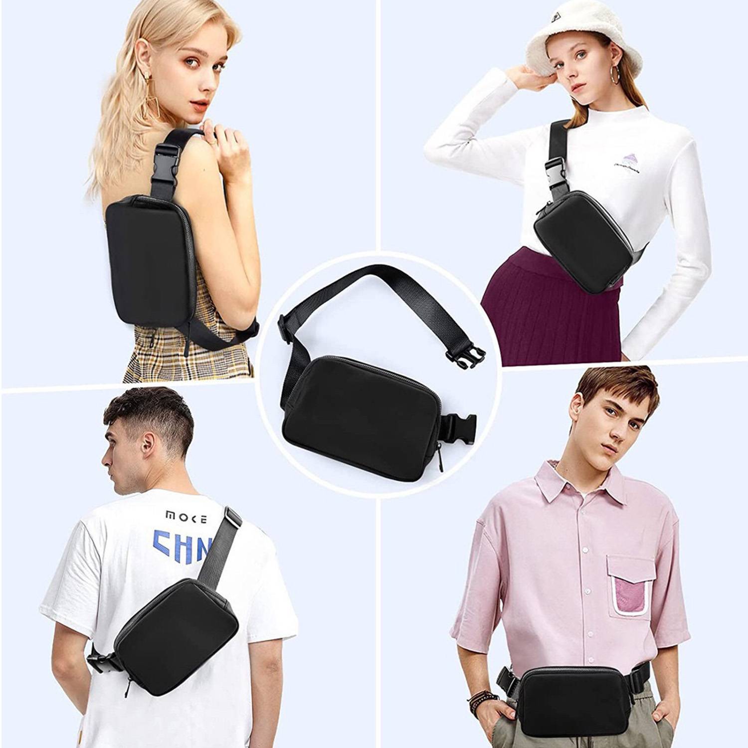 Nylon waterproof running belt waist bag 5