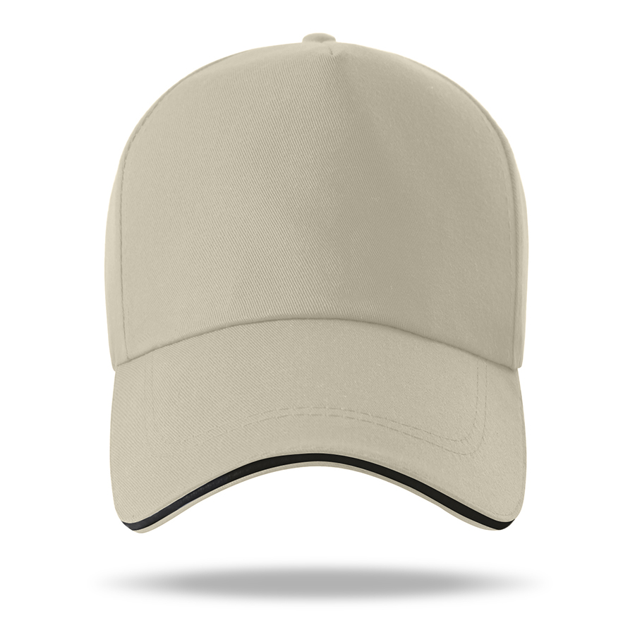 Stock Poly Cotton 5 Panel Cap, Double Buckle Back Fastener