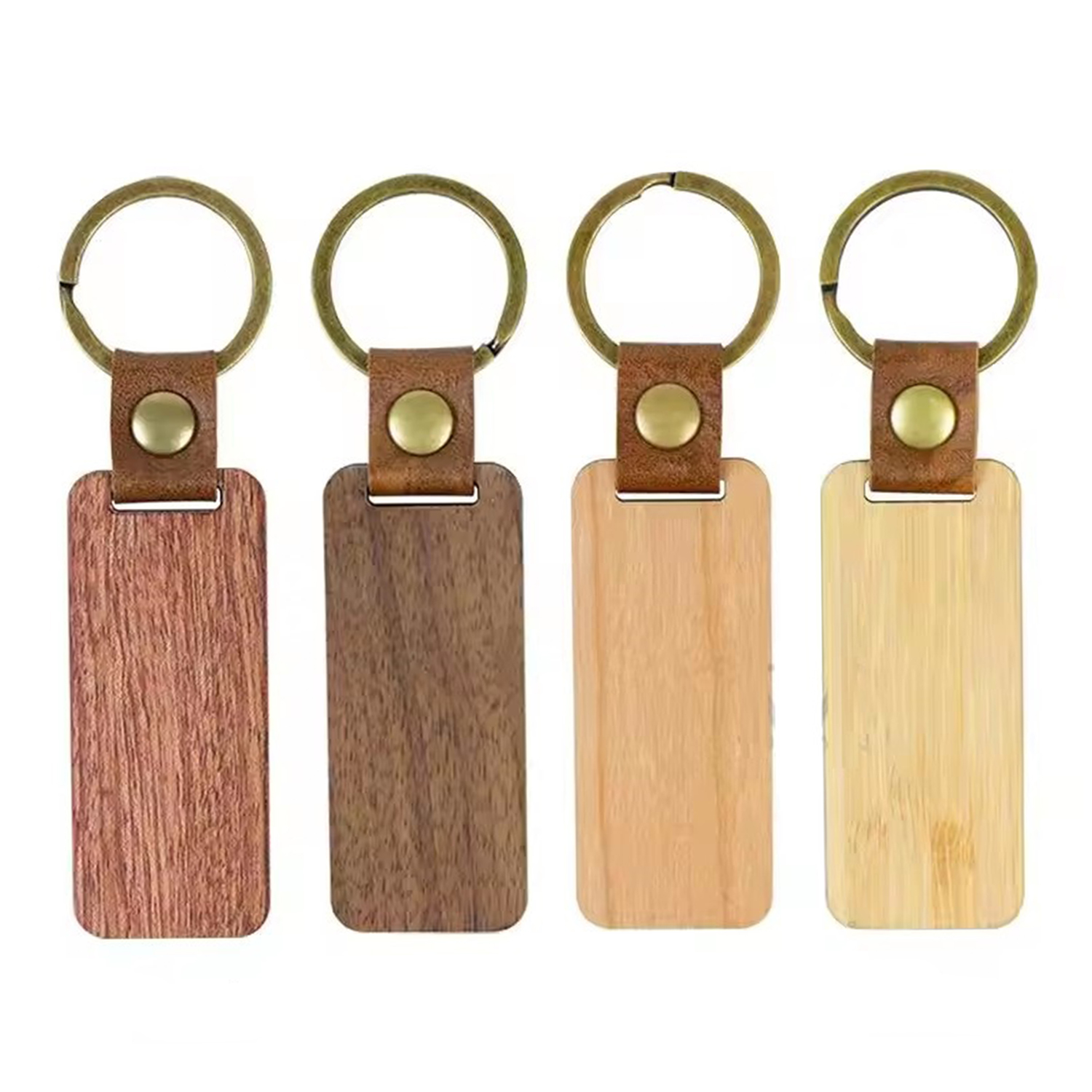 Wooden Rounded Rectangle Keychain 5