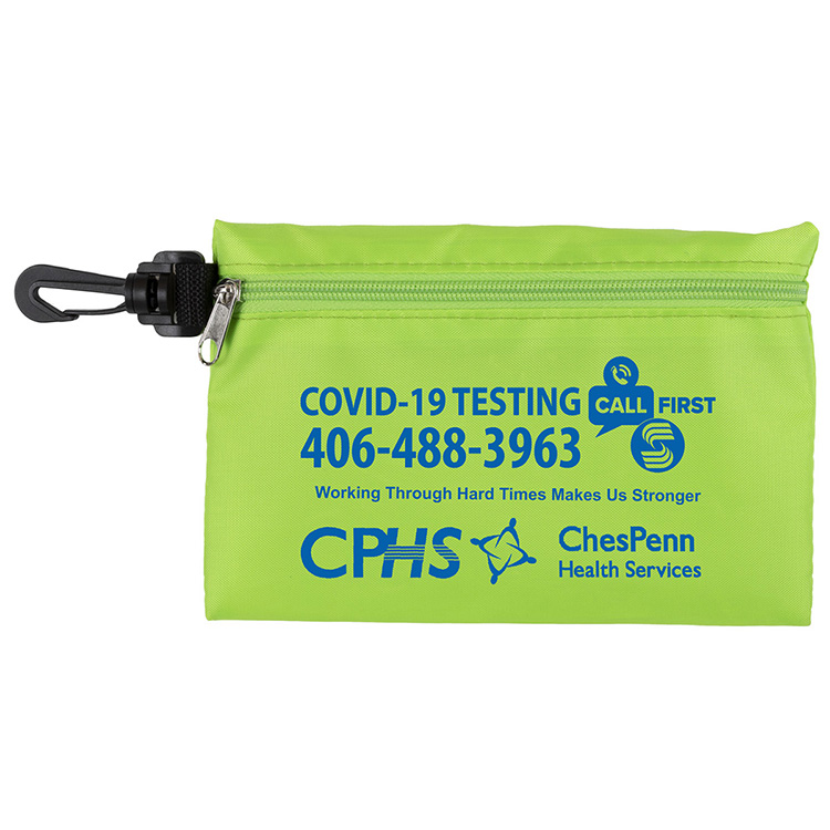 "CHIP" 15 Piece Golf Kit in Supersized Zipper Pack Components inserted into Zipper kit with Carabine 12