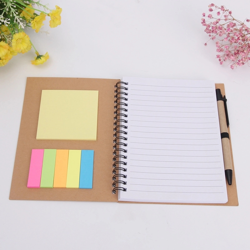 Recycled Spiral Notebook With Pen & Sticky Notes 5