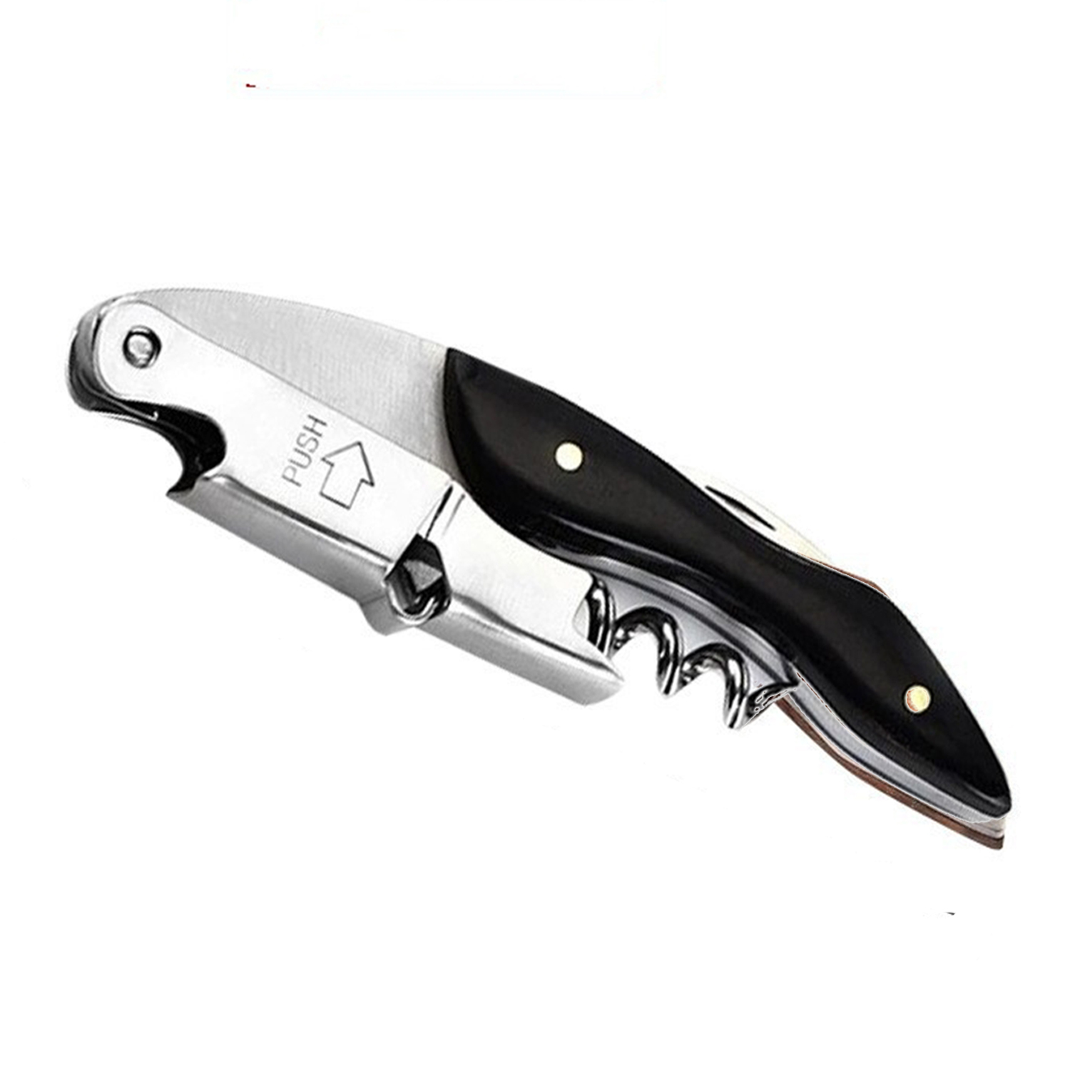 Corkscrew and Bottle Opener with Serrated Knife 4