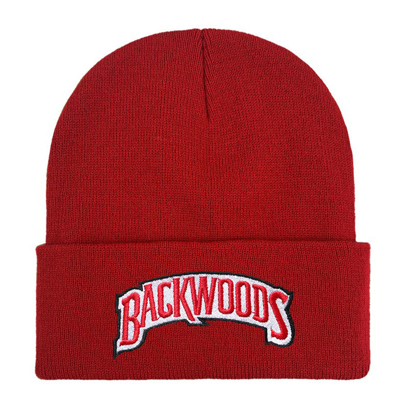 Embroidered Knit Roll Cuff Beanie Cap 2