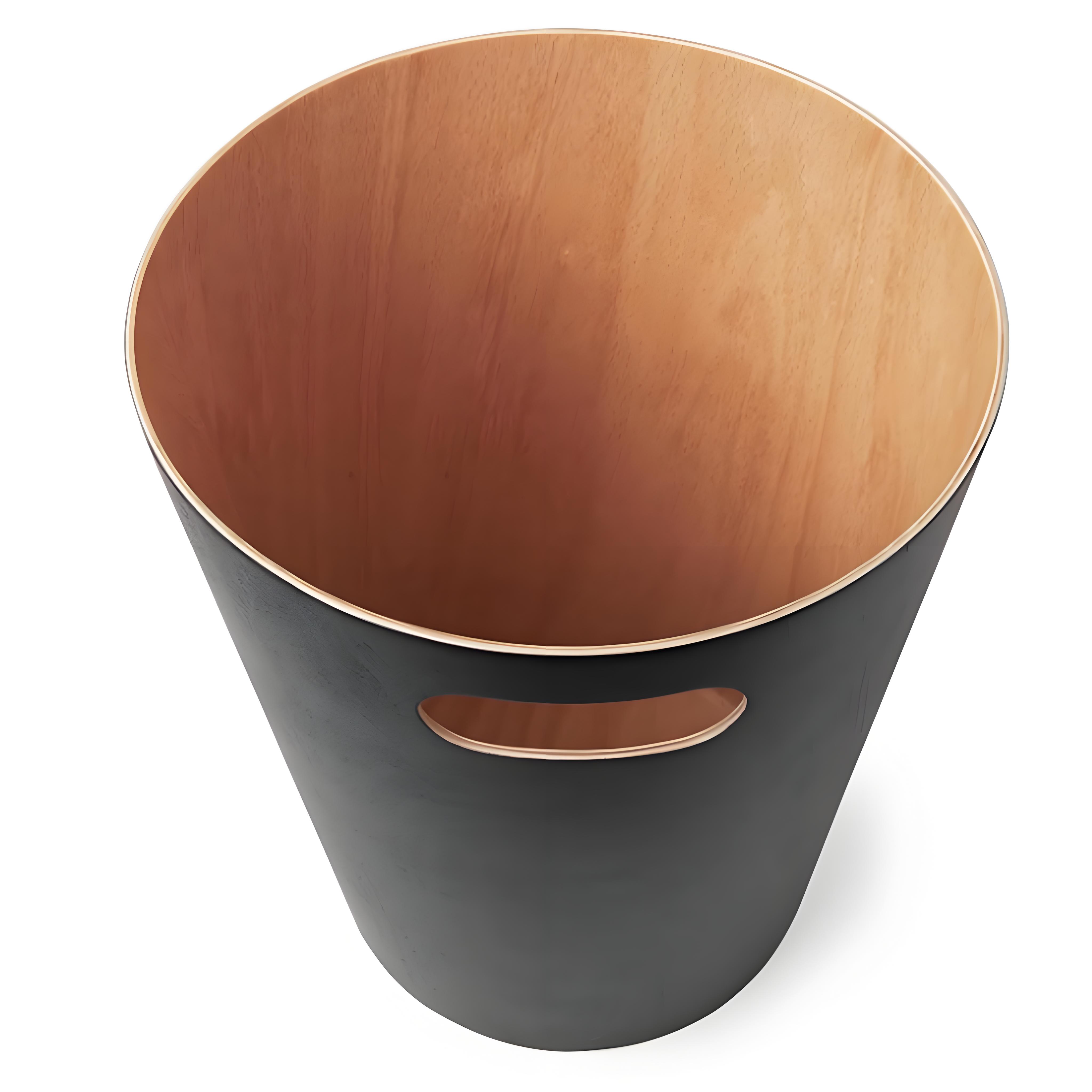 Simple Wooden Uncovered Trash Can for Home Living Room 4