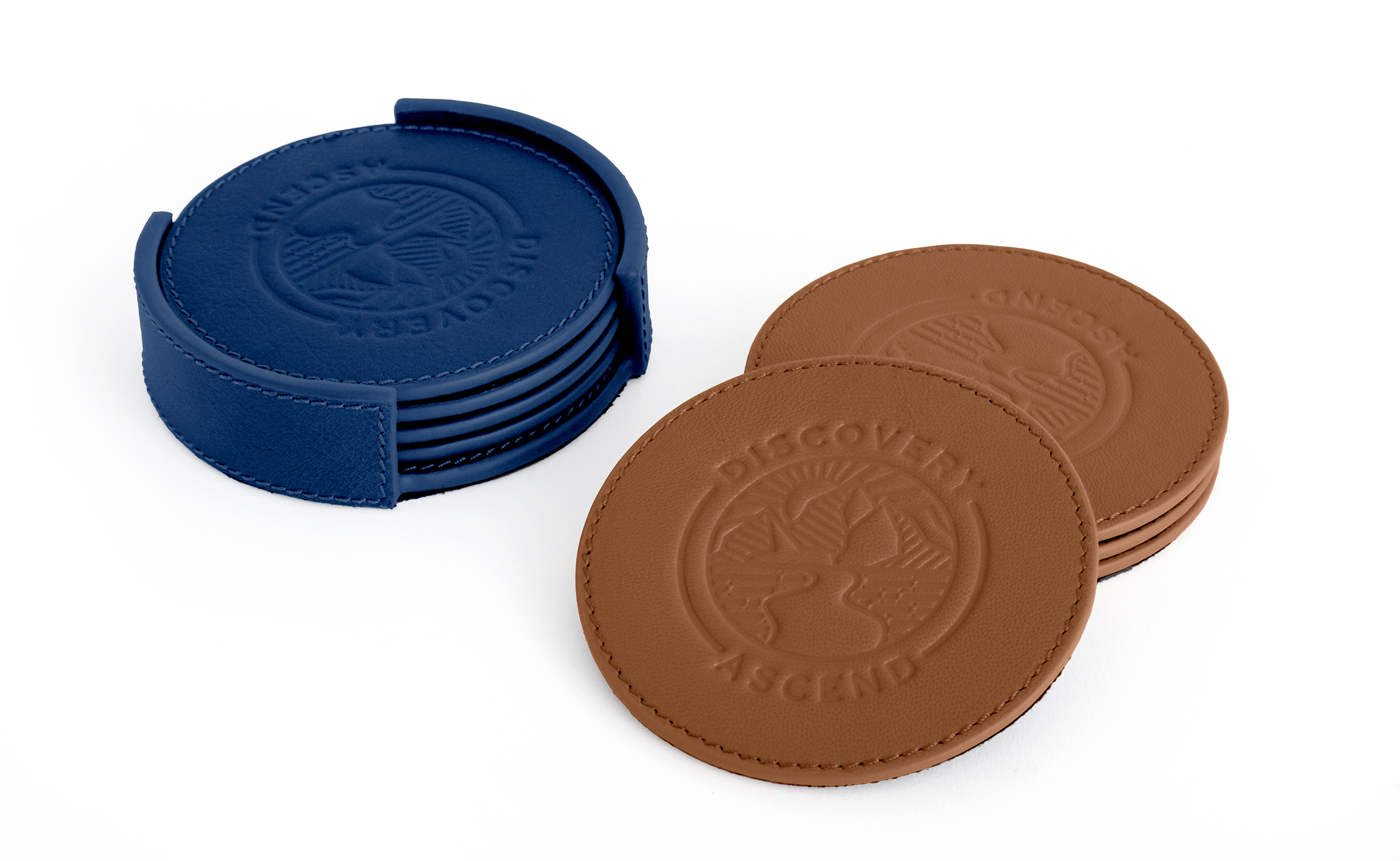 Saver Leather Coaster Set w/ Holder