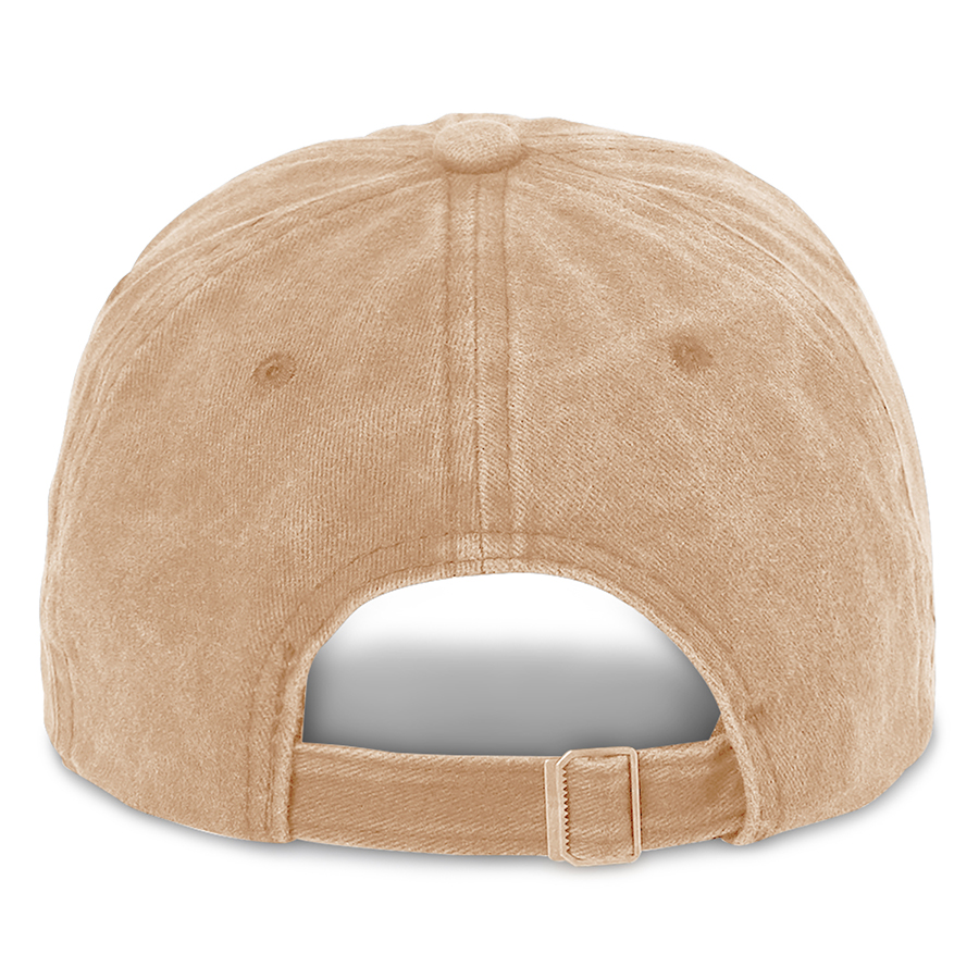 Stock Washed Cotton 6-Panel Baseball Cap w/ D-Ring Metal 55