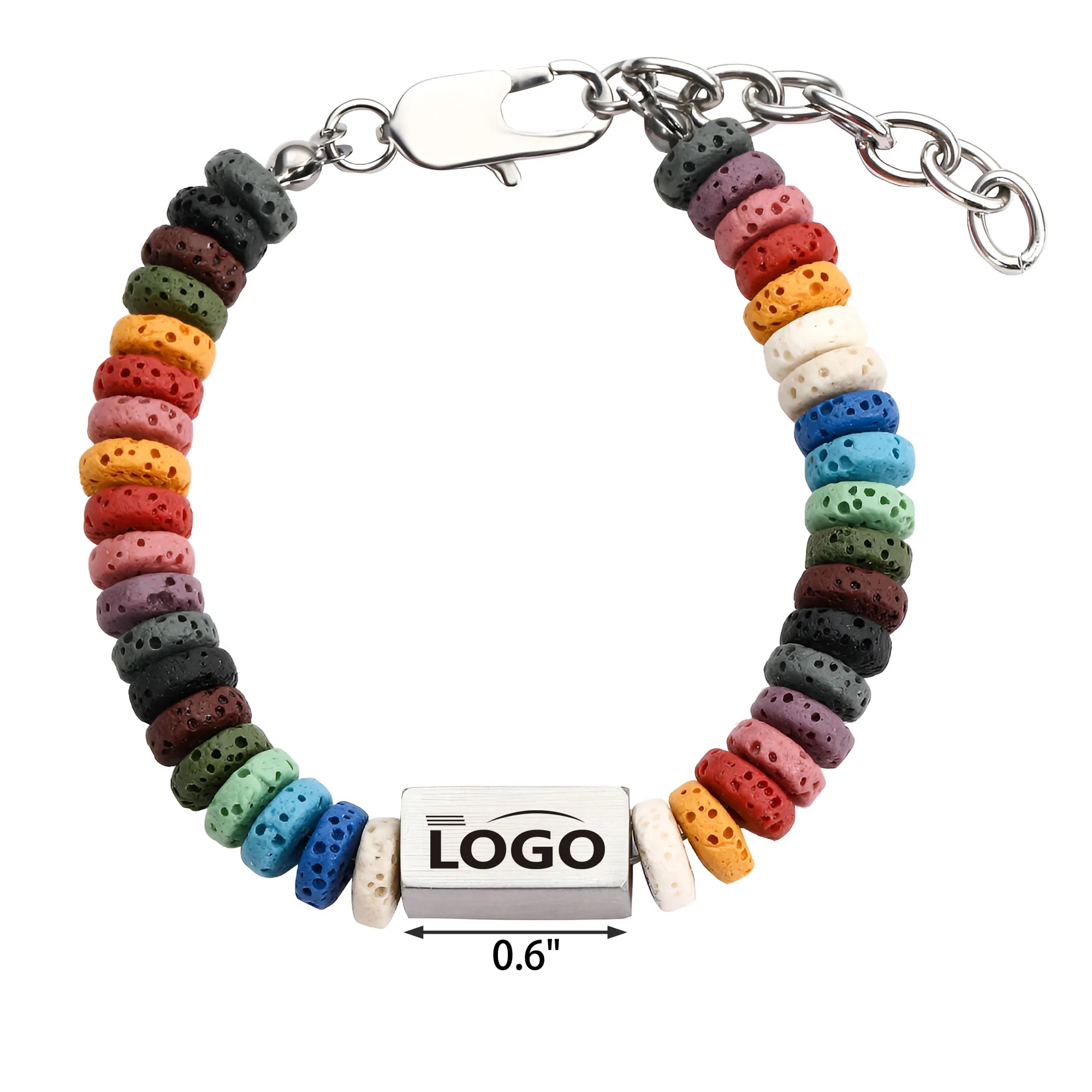 MOQ 50 PCS Colorful Volcanic Stone Bracelet 3