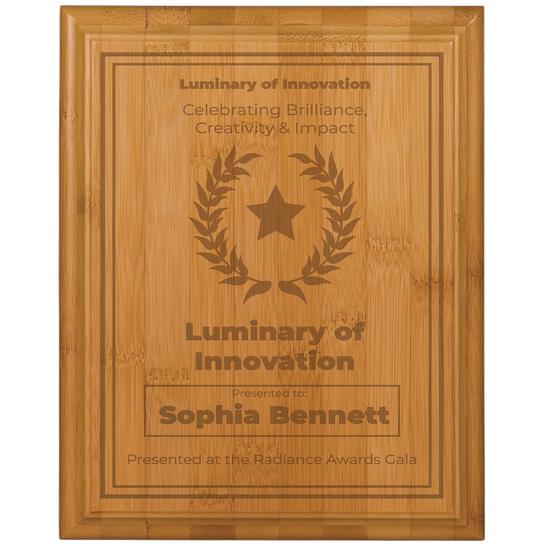 12" x 15" Bamboo Plaque 5