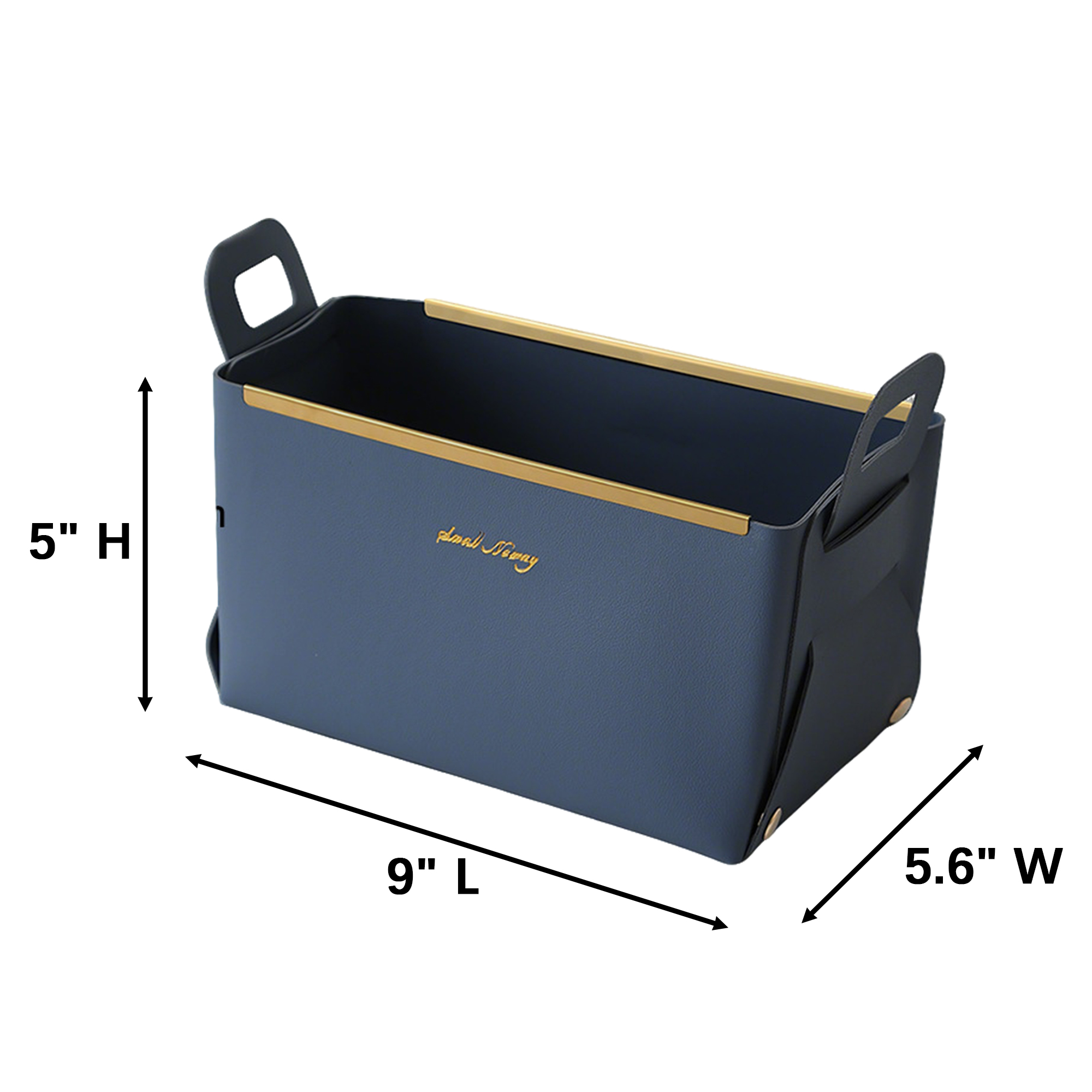 Pu Leather Collapsible Desktop Basket 9" x 5.6" x 5" 11