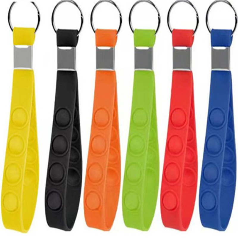 Silicone Anti Stress Push Pop Bubble Reliever Keychain 2