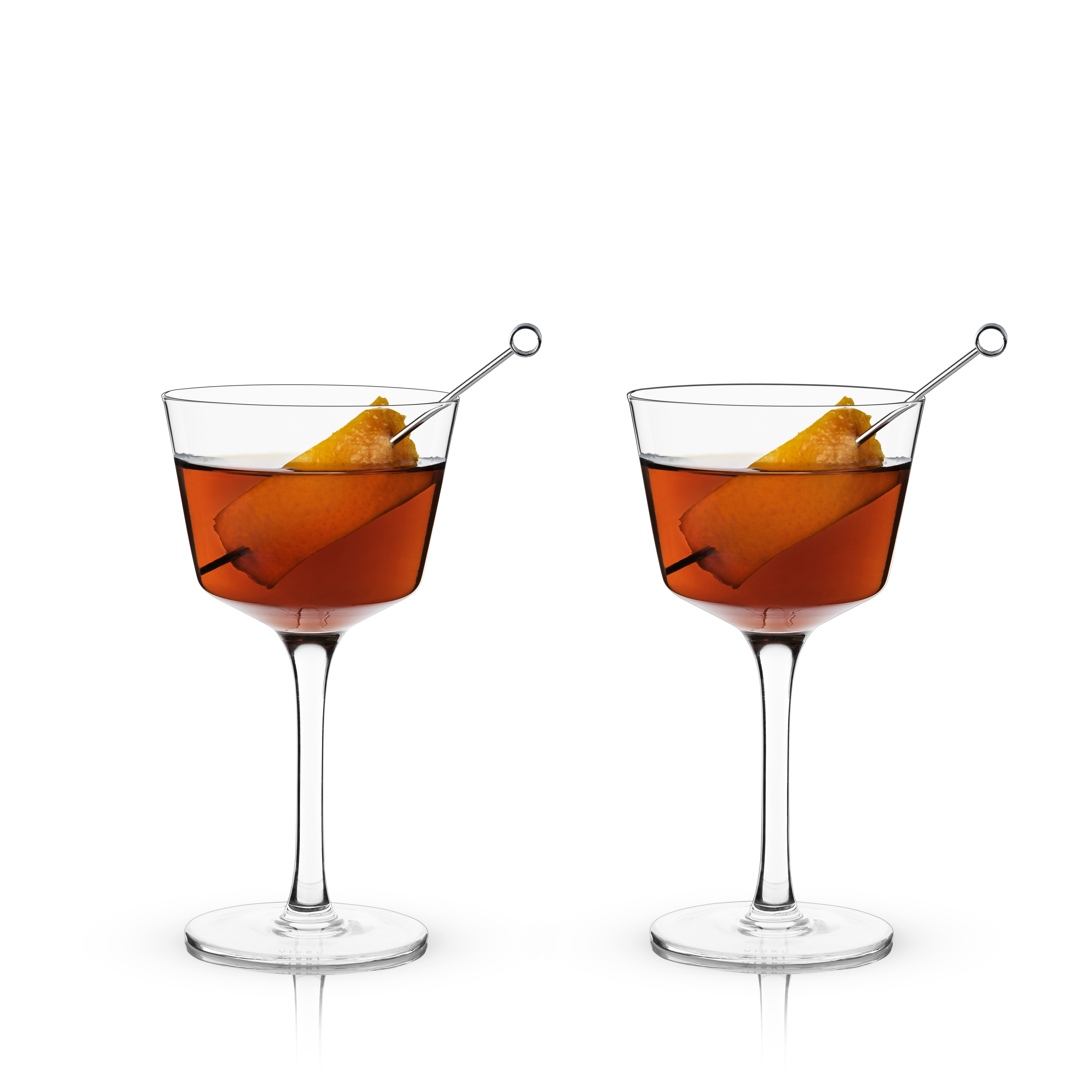 Viski® Angled Crystal Nick & Nora Glass, set of 2 1