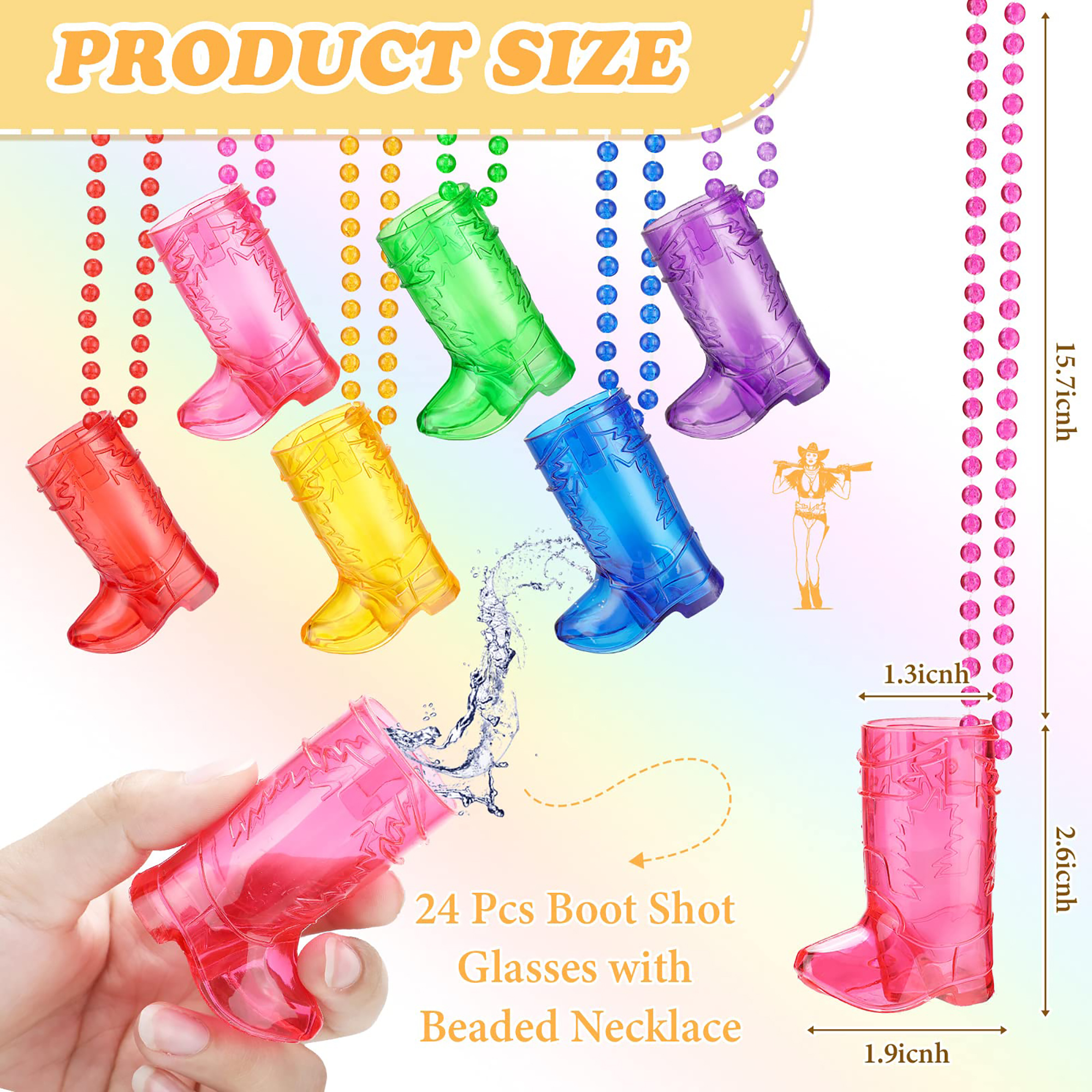 Cowboy Boot Style Plastic Shot Glass 2