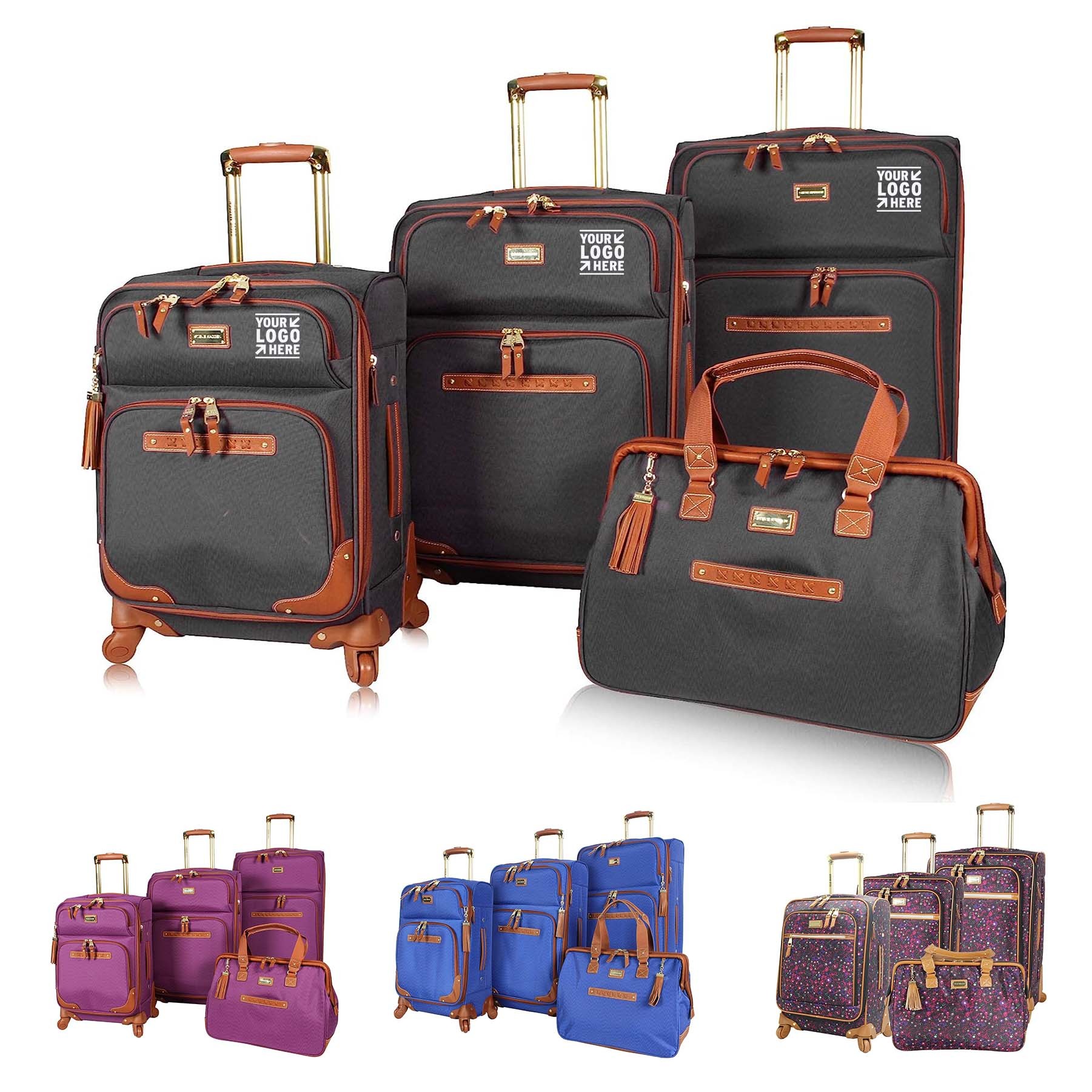 4 Piece 24 Inch Softside Expandable Lightweight Travel Suitcase Set With 360 Spinner Wheels 2