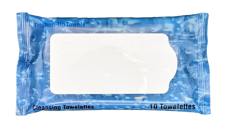 Quick Ship 10-count Moist Towelettes w/Full Color Label 2