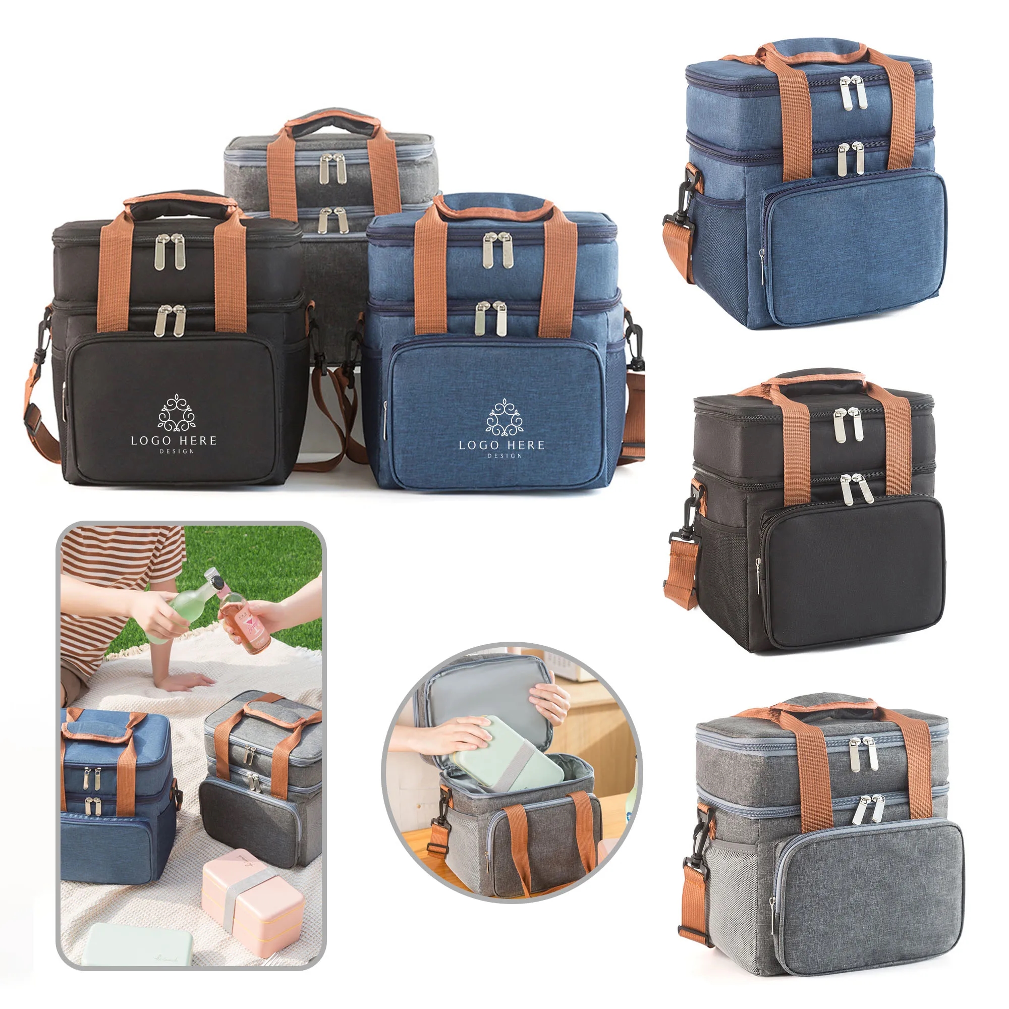 Double-Layer Insulated Oxford Lunch Tote 2