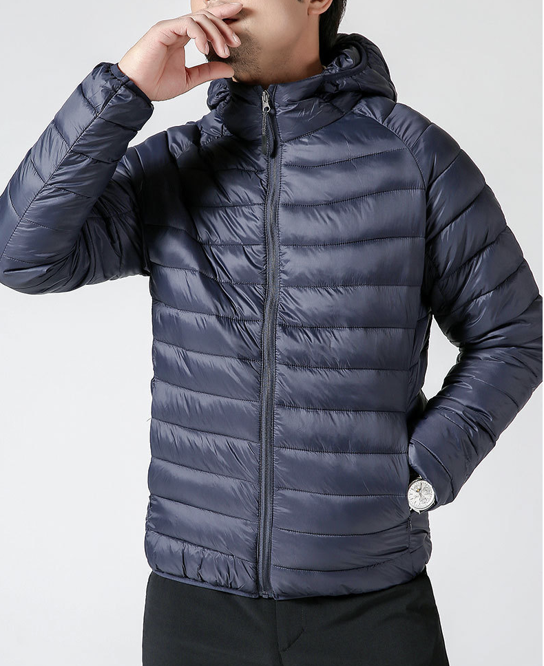 Men's Lightweight Water-Resistant Packable Hooded Puffer Jacket 7