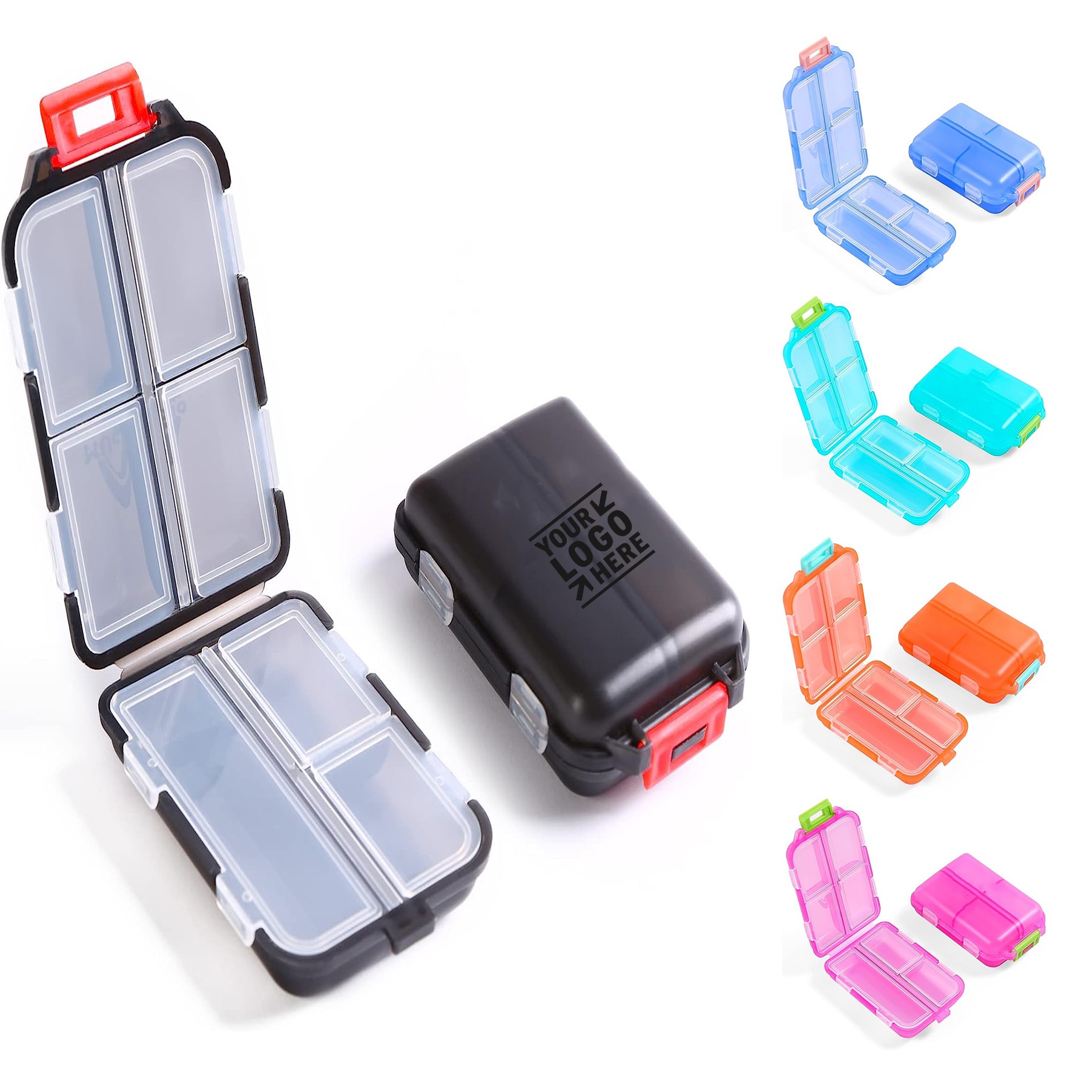 2PS Weekly BPA-Free Medicine Organizer 7 Day Daily Small Folding Travel Vitamin Pill Box with Lock 2