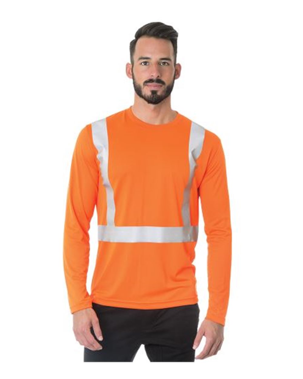 Men's USA-Made Hi-Visibility Long Sleeve Performance T-Shirt - 3742 5