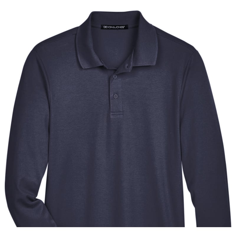 Devon & Jones CrownLux Performance™ Men's Tall Plaited Long Sleeve Polo 12