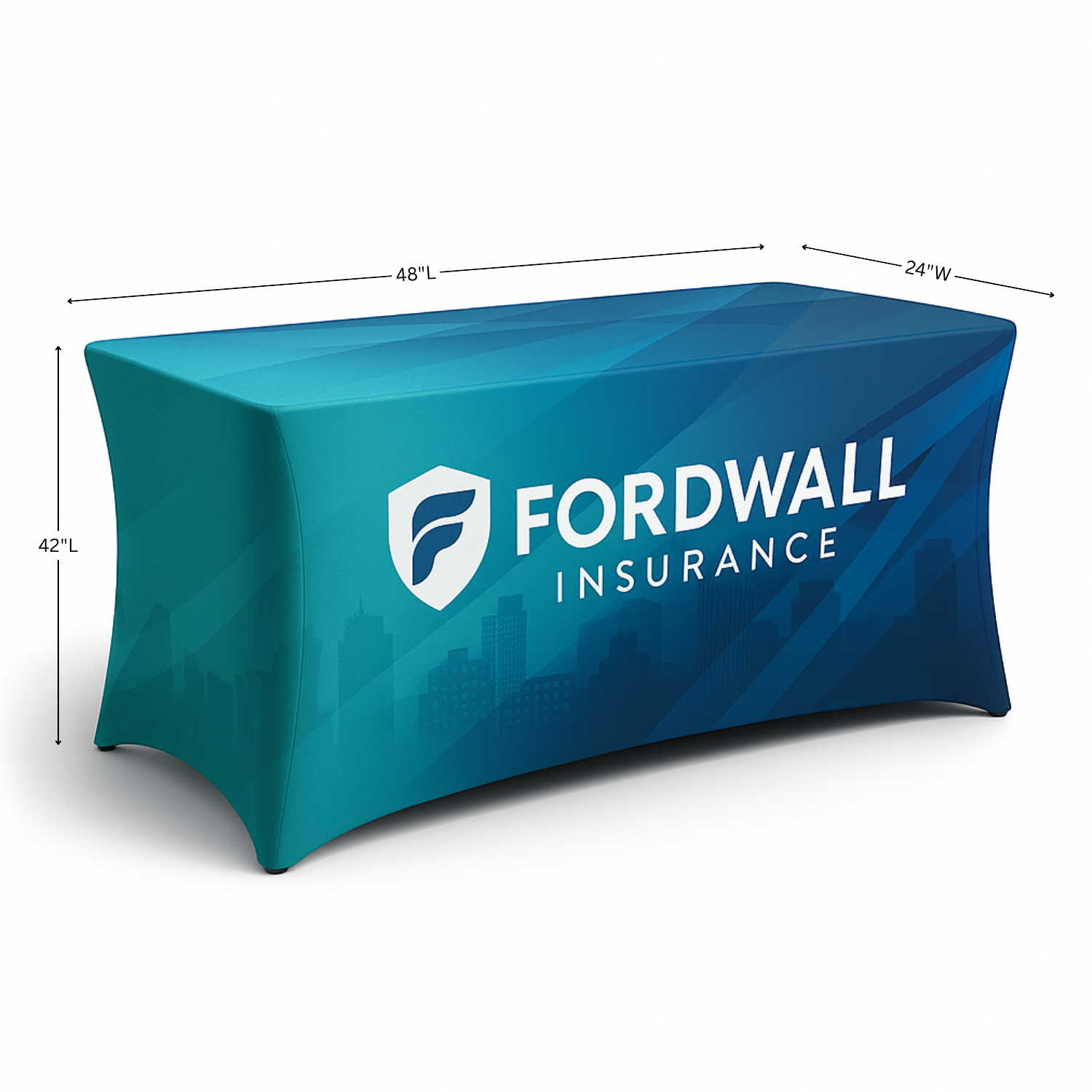 4' Spandex Stretch Table Cover, 42"H 5