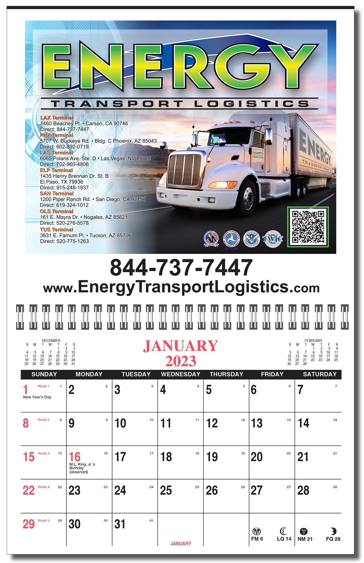 12 Month Apron Wall Calendar