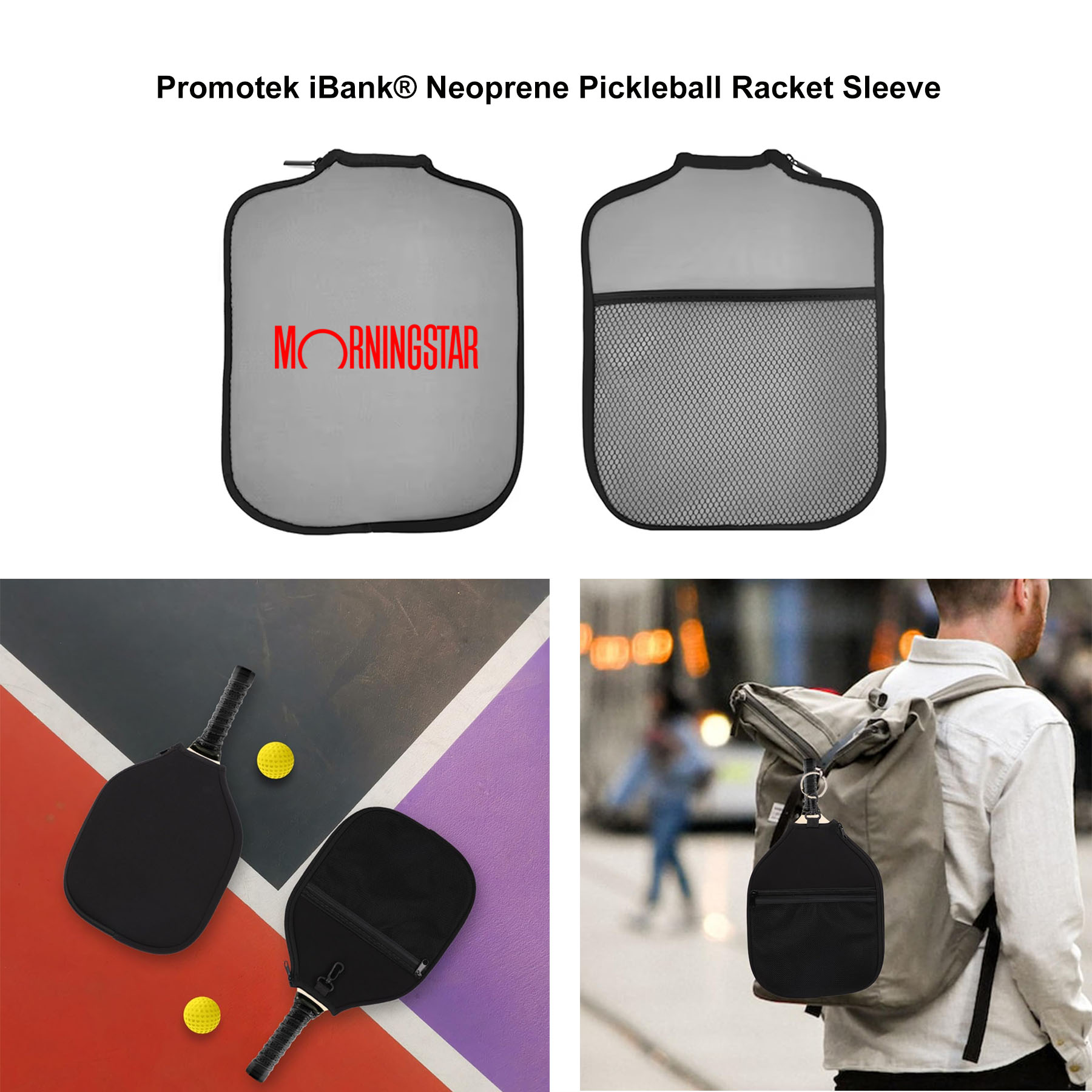 iBank ® Neoprene Case for Pickleball Paddle Racket 1