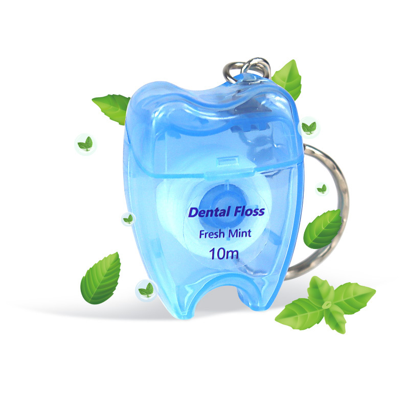 Portable Tooth Shaped Dental Floss Keychain 5