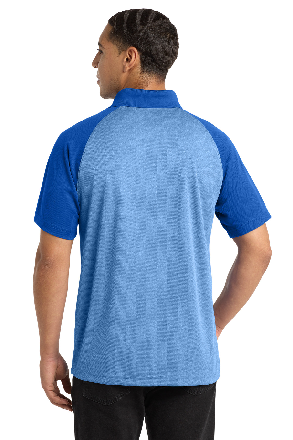 Sport-Tek PosiCharge RacerMesh Raglan Heather Block Polo. ST641 5
