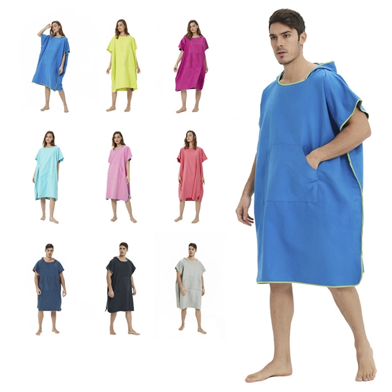 Quick-Drying Surf Poncho Robe With Hood And Front Pocket 4