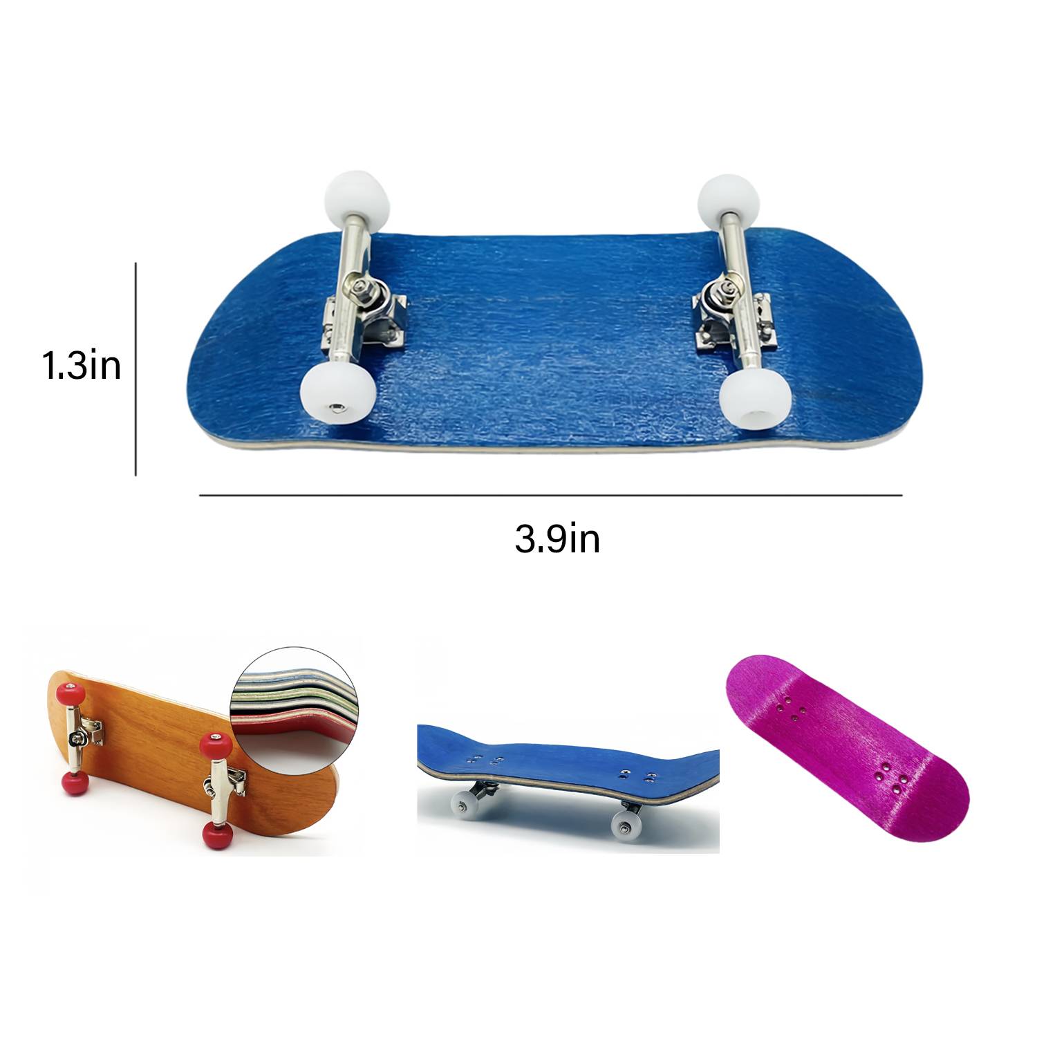 Finger skateboard 1.25in professional maple double warp 3
