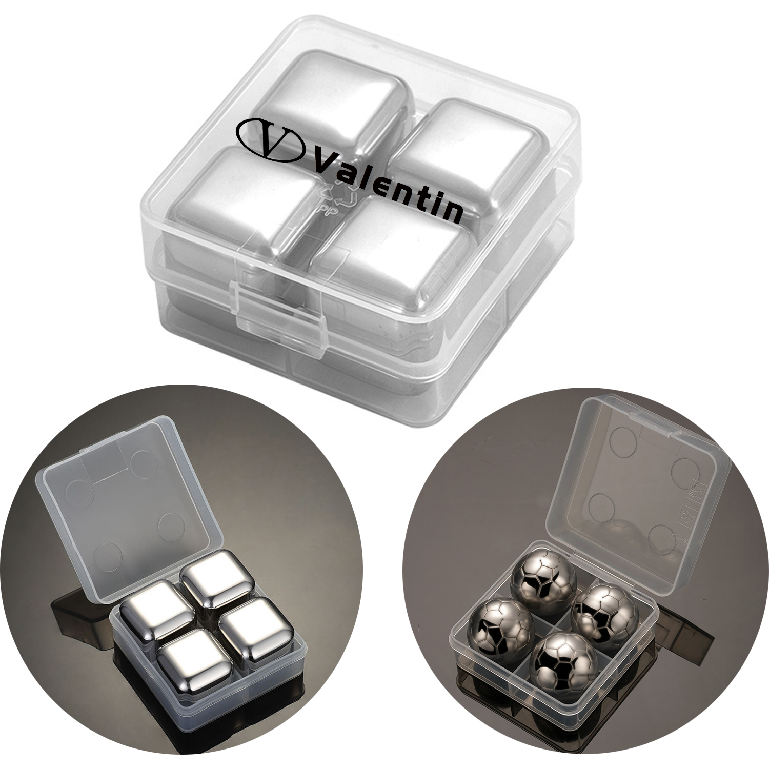 4-Piece Stainless Steel Ice Cubes Set 2