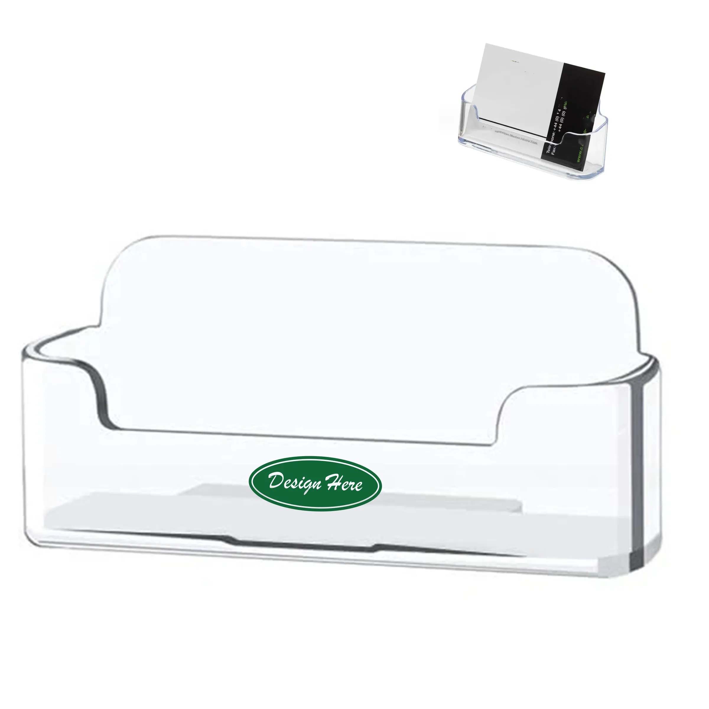 Clear Plastic Desktop Business Card Holder 2