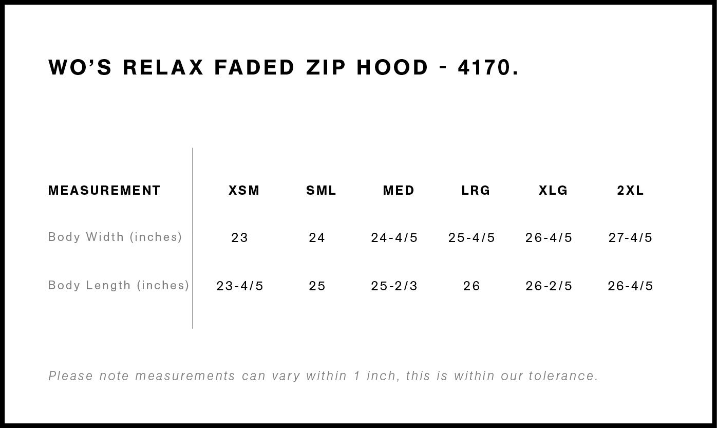 Wo's Relax Faded Zip Hood | 4170 28