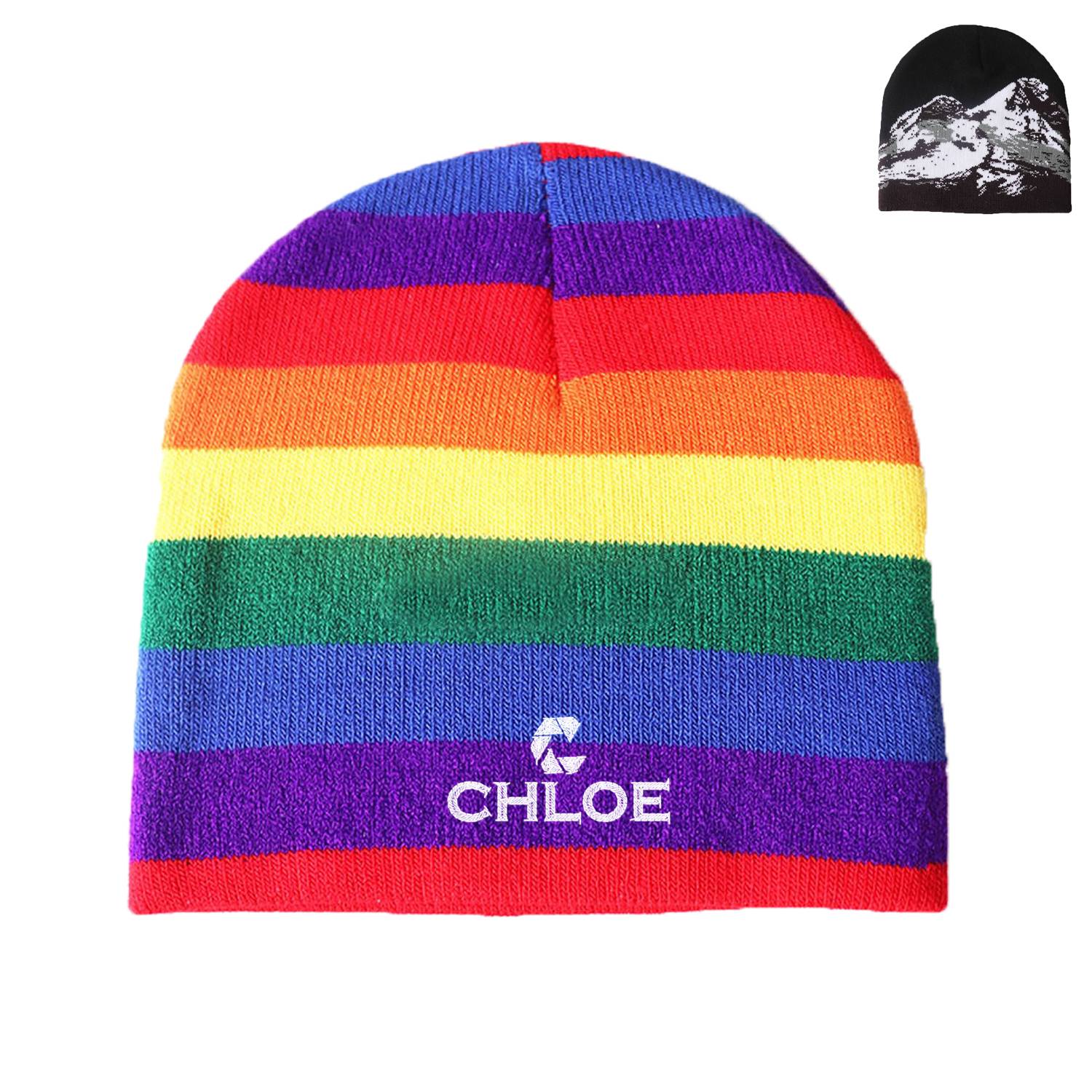 Kids Rainbow Knit Hat 2