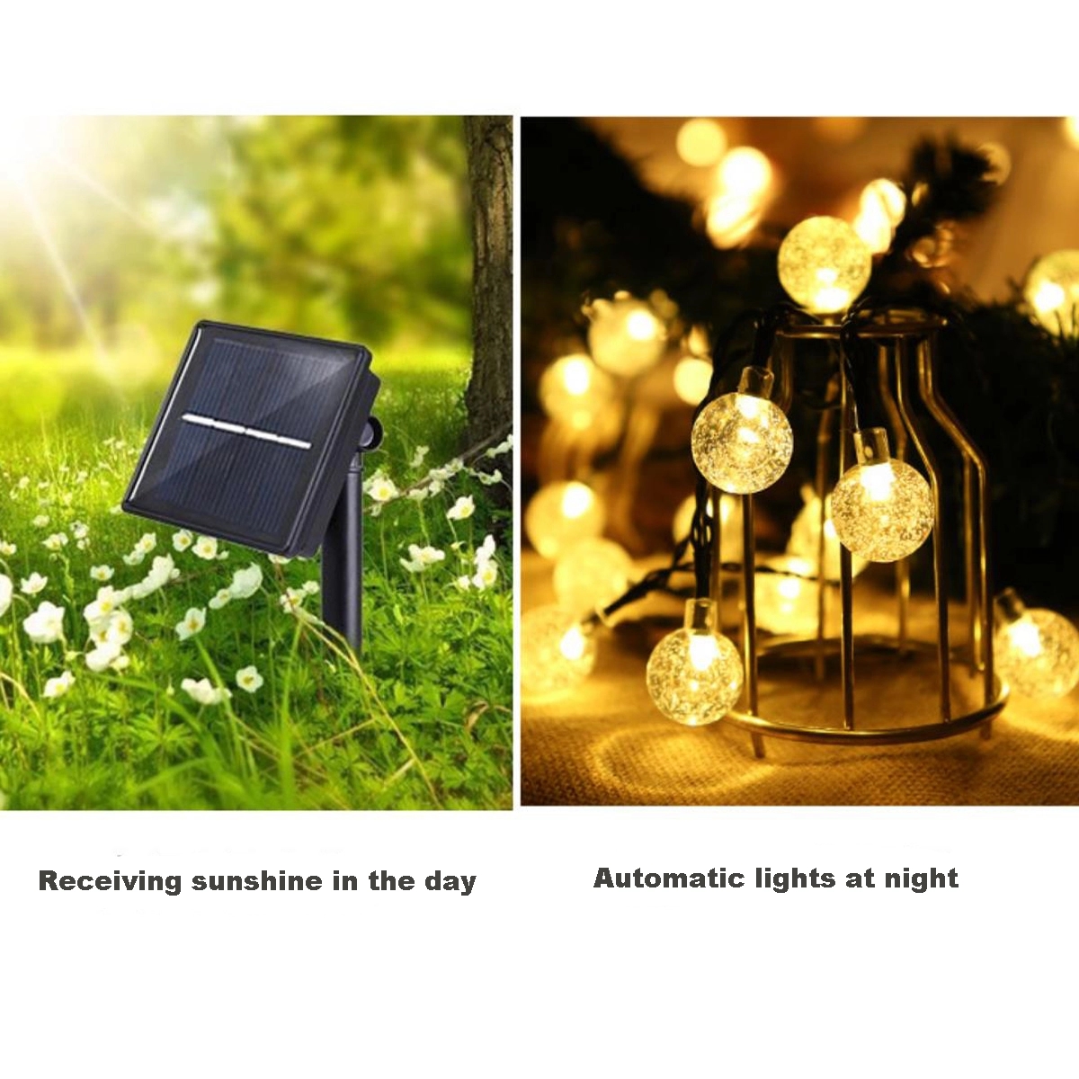 100 Led Solar Crystal Globe Lights 12 Meter With 1.8CM Dia 5