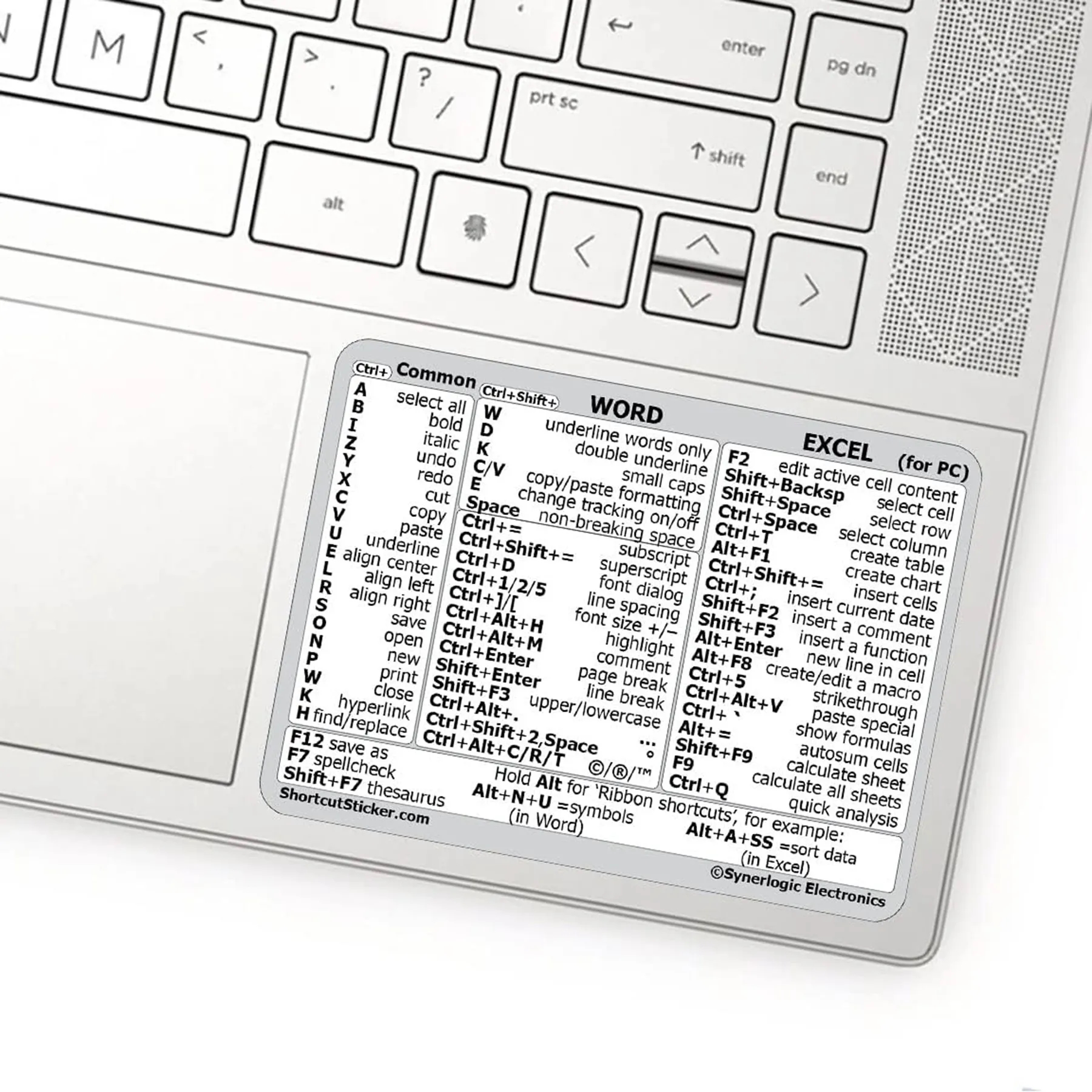 2 PCS Reference Guide Keyboard Shortcut Sticker 4