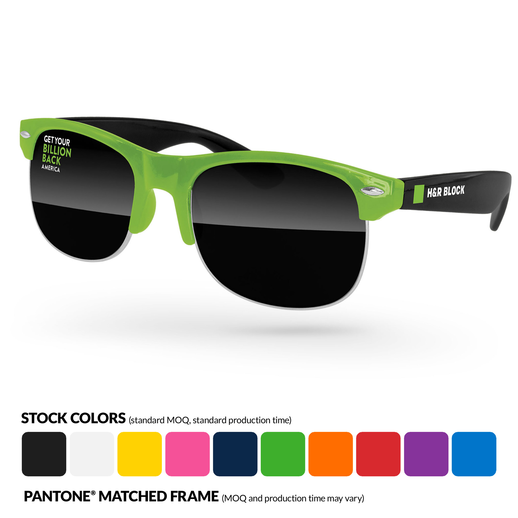 2-Tone Club Sport Sunglasses w/ Temple Imprint 11