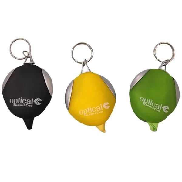 Rubber Key Chain with Microfiber Cleaning Cloth 5