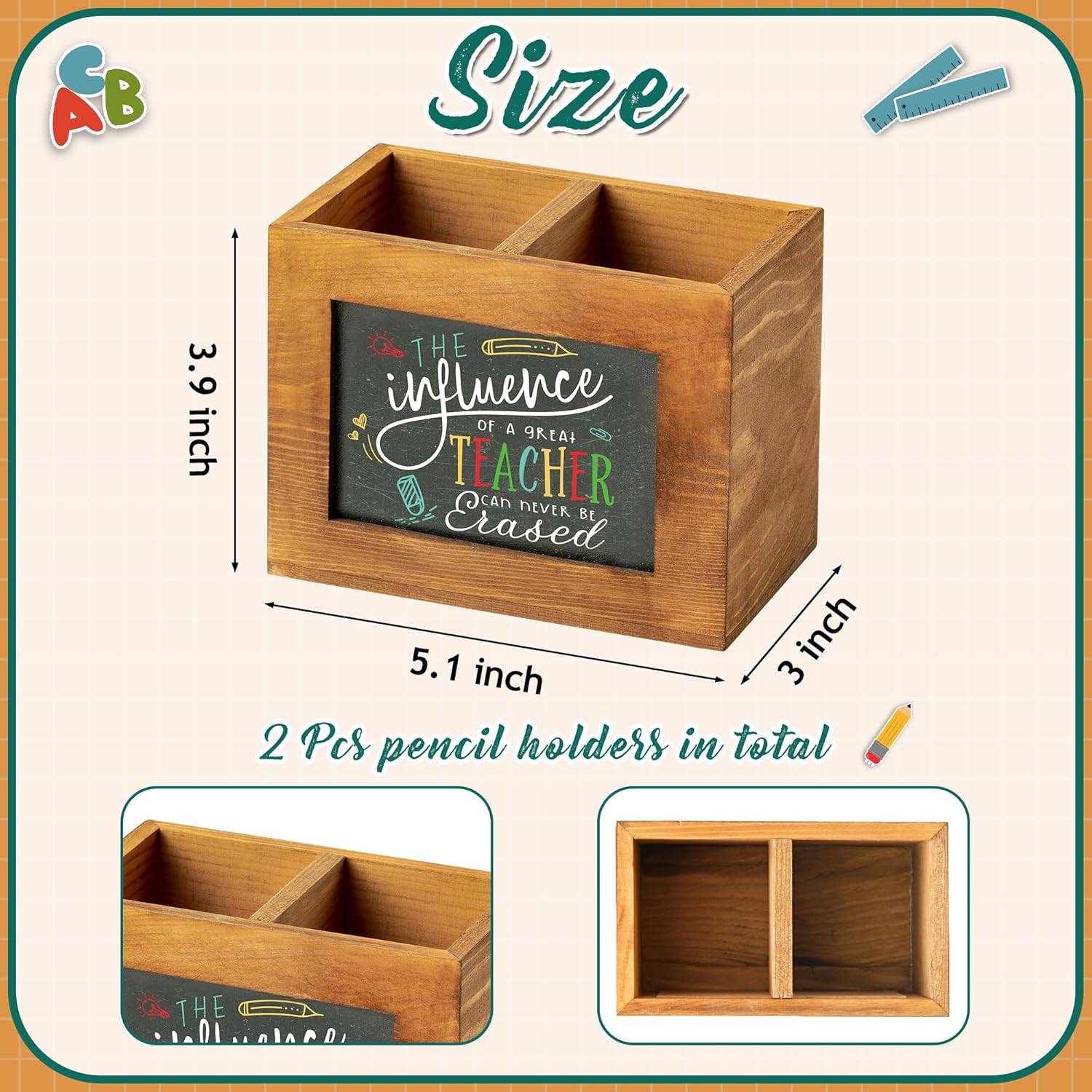 Writable Wooden Blackboard Pen Holder 5