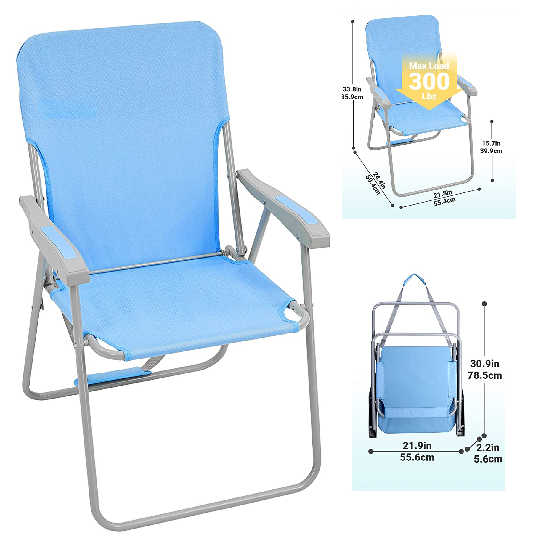 High Back Outdoor Lawn Concert Beach Folding Chair