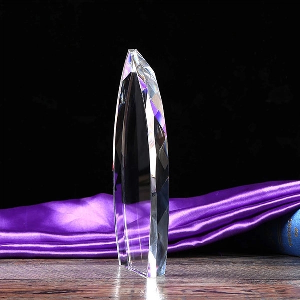 Clear Crystal Trophy Award 3