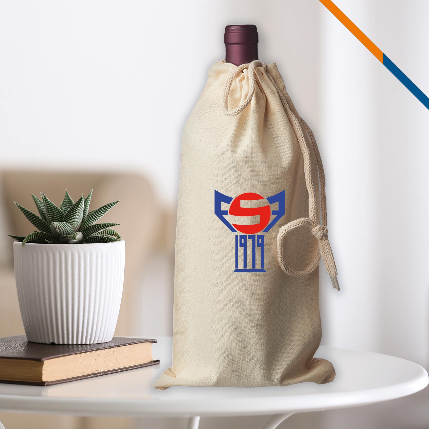 Veronica Cotton Drawstring Wine Bags 3