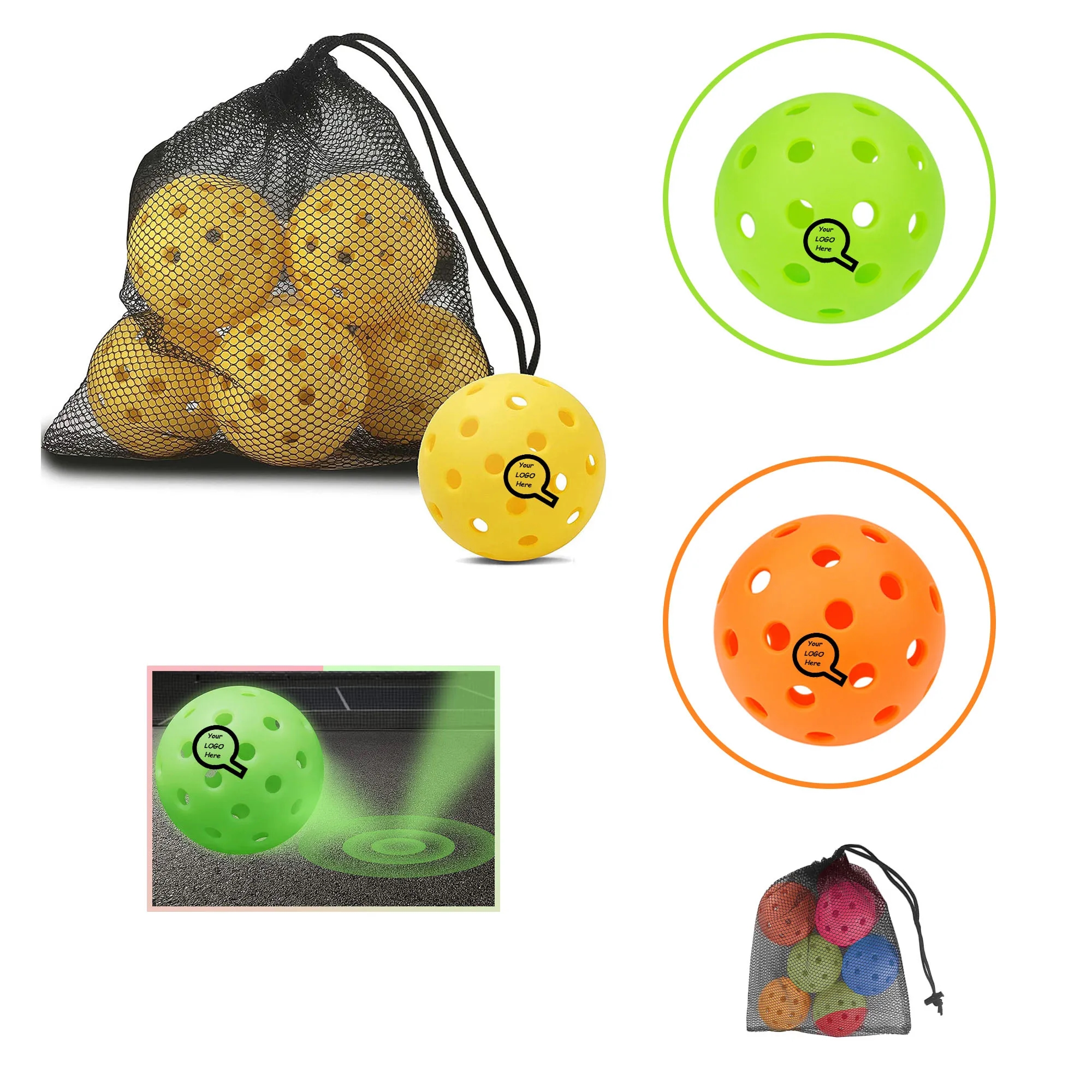 Silkscreen 40 Hole Outdoor Seamless Pickleball